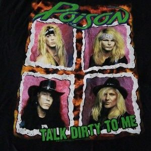 Vintage Poison Talk Dirty to Me Black T-shirt, New